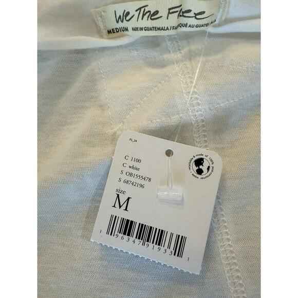 Free People We The Free Just Chillin Draped Neck Tee White Size Medium NEW NWT - Picture 9 of 11
